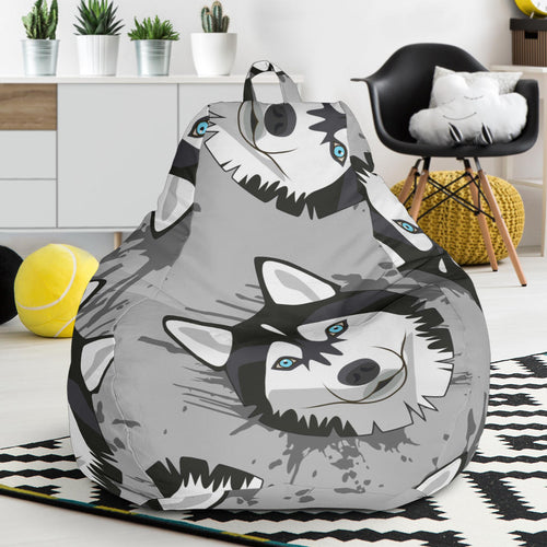 Siberian Husky Pattern Theme Bean Bag Cover