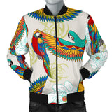 Parrot Flower Pattern Men Bomber Jacket