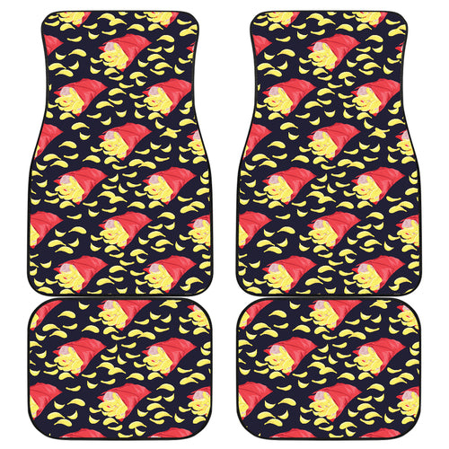 Potato Chips Pattern Print Design 05 Front and Back Car Mats