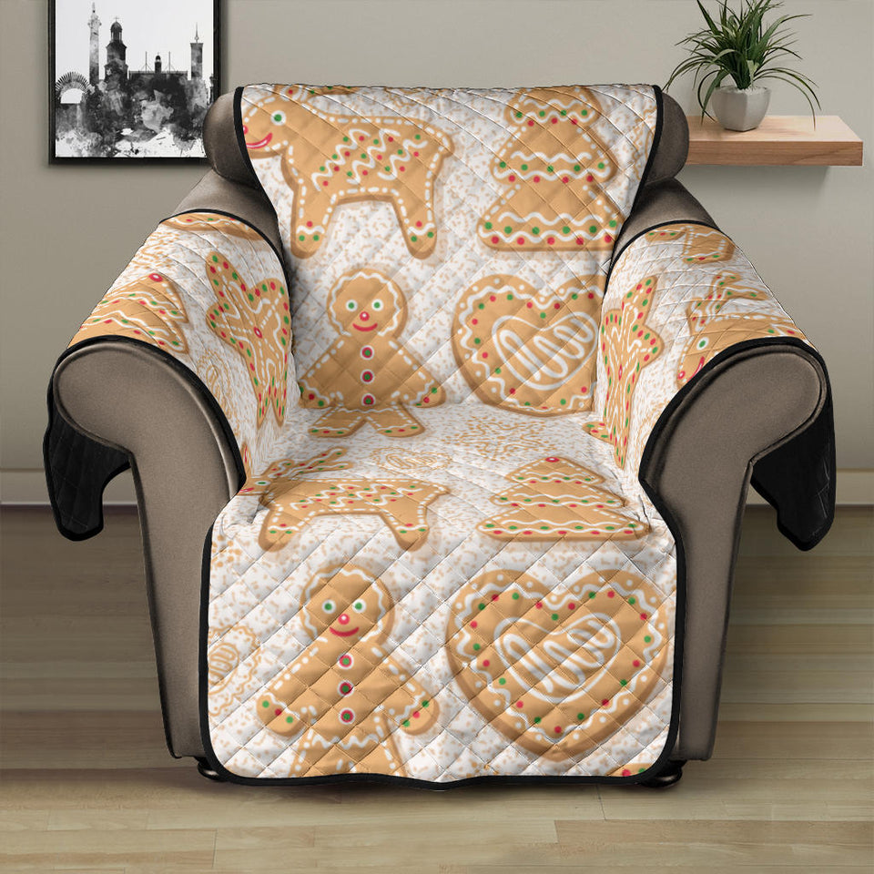 Christmas Ginger Cookie Pattern Recliner Cover Protector