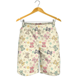 Teddy Bear Pattern Print Design 05 Men Shorts