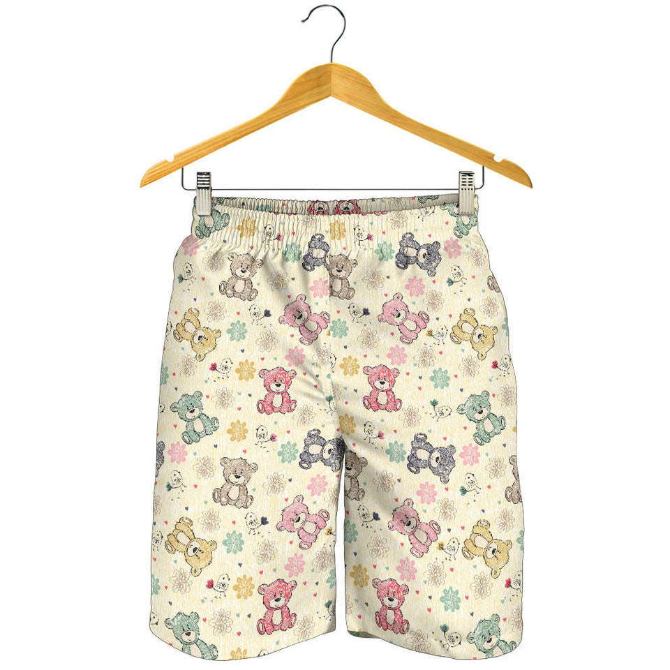 Teddy Bear Pattern Print Design 05 Men Shorts