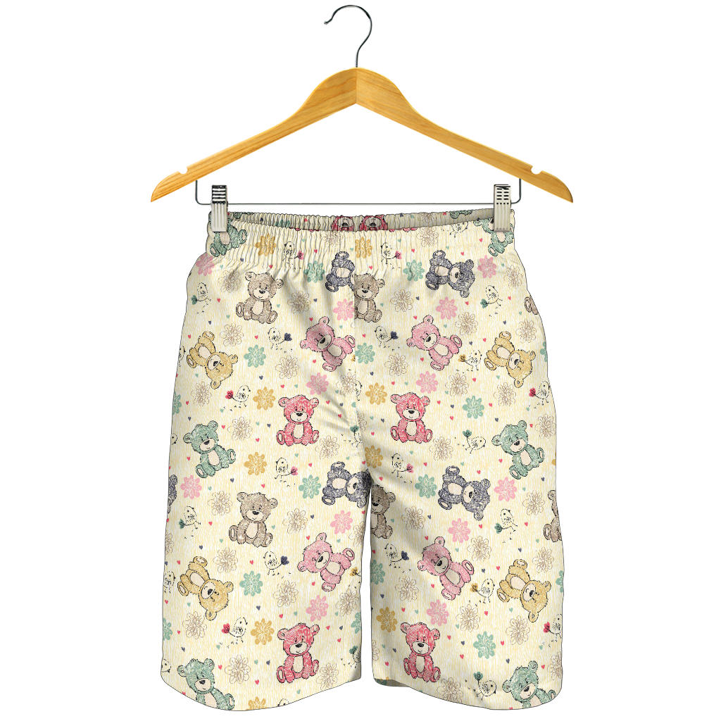 Teddy Bear Pattern Print Design 05 Men Shorts