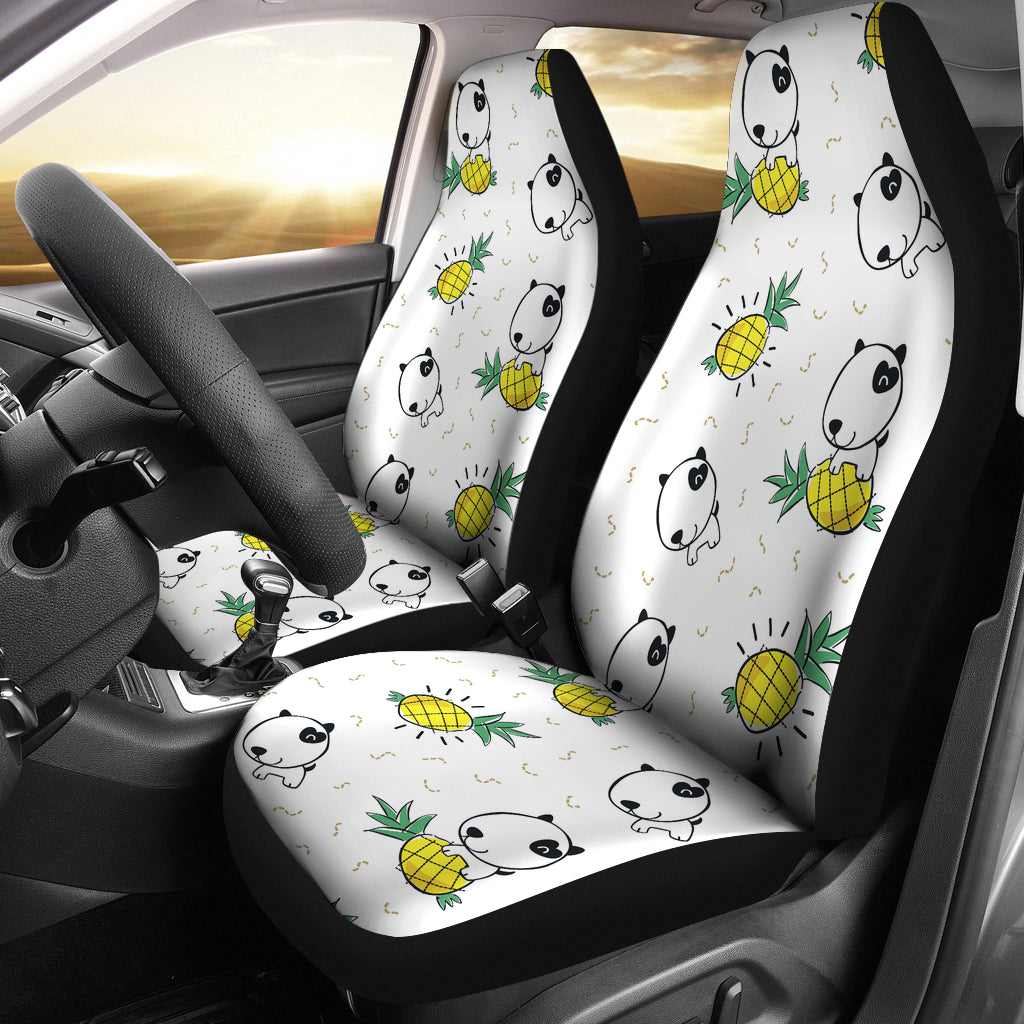 Bull Terrier Pattern Print Design 01 Universal Fit Car Seat Covers