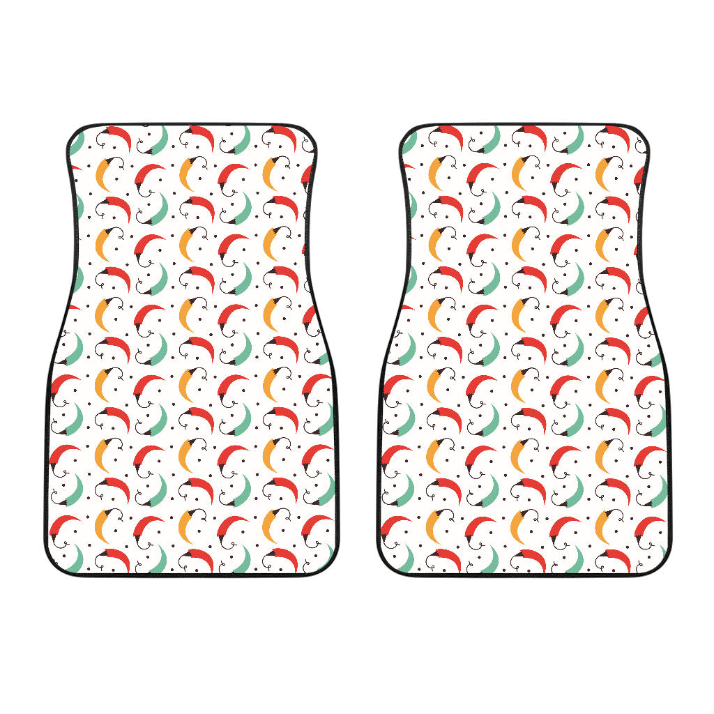 Red Green Yellow Chili Pattern Front Car Mats