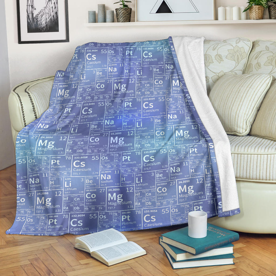 Chemistry Periodic Table Pattern Print Design 02 Premium Blanket