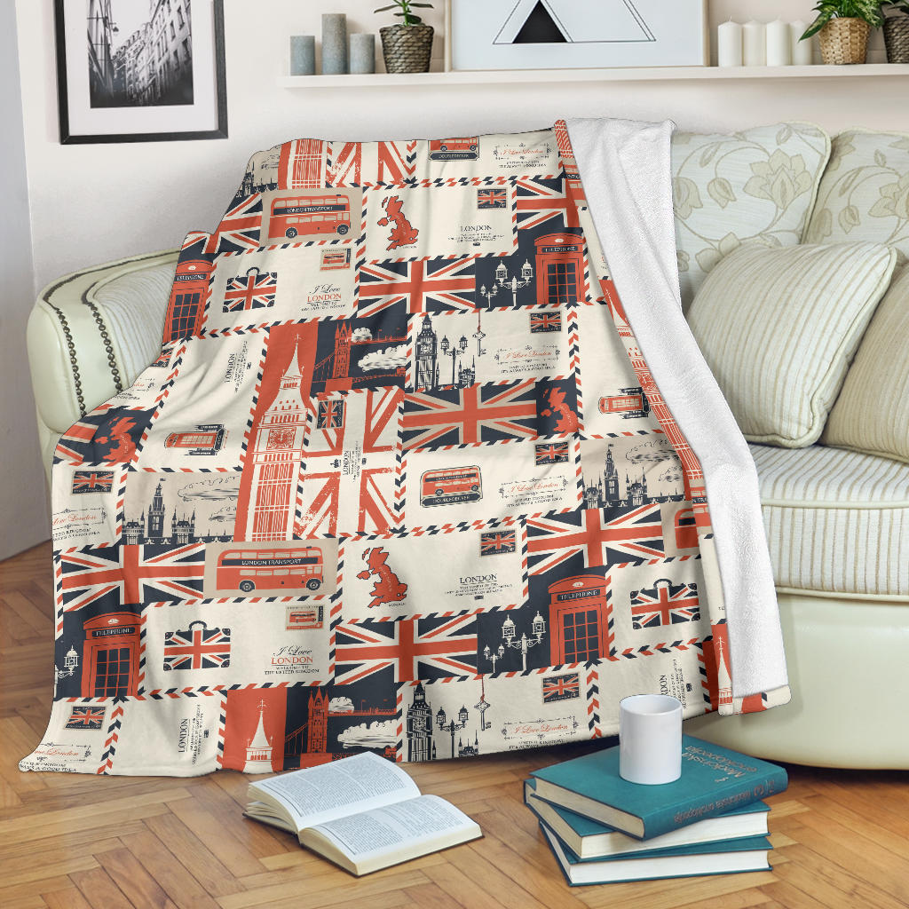 British Pattern Print Design 04 Premium Blanket