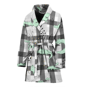 Crocodile Pattern Stripe background Women Bathrobe