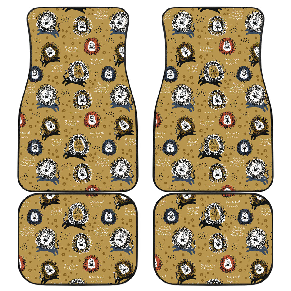 Lion Pattern Print Design 03 Front and Back Car Mats