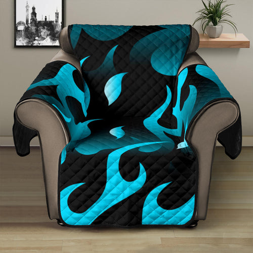 Blue Flame Fire Pattern Background Recliner Cover Protector