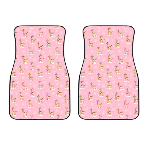 Giraffe Pattern Print Design 01 Front Car Mats