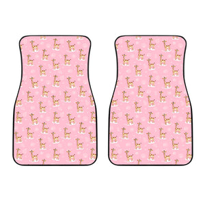 Giraffe Pattern Print Design 01 Front Car Mats