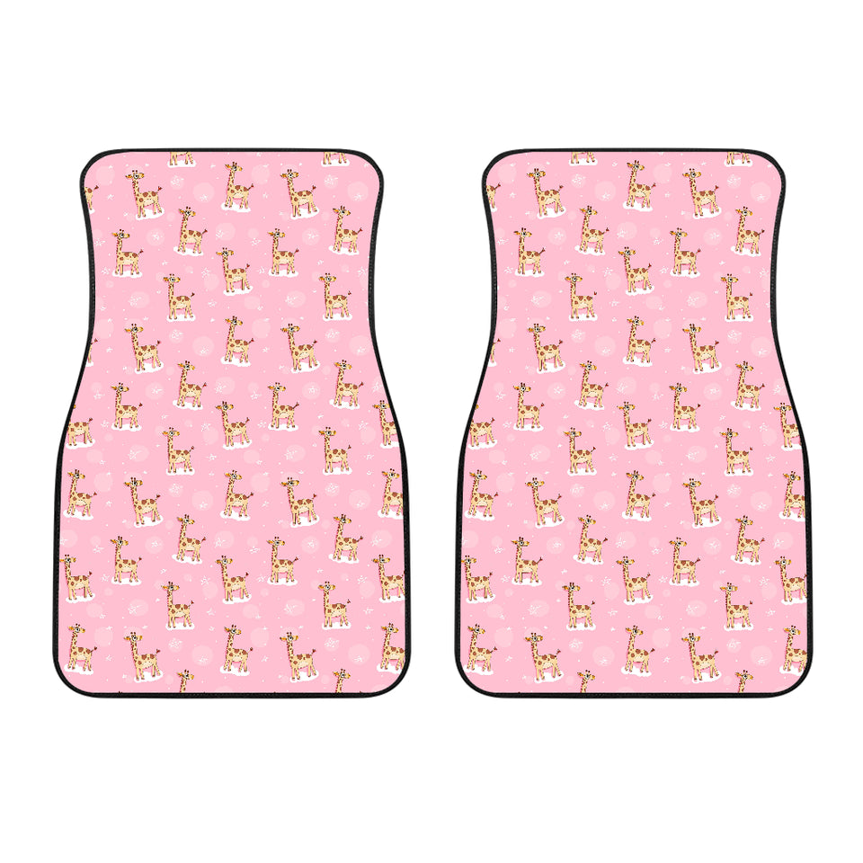 Giraffe Pattern Print Design 01 Front Car Mats