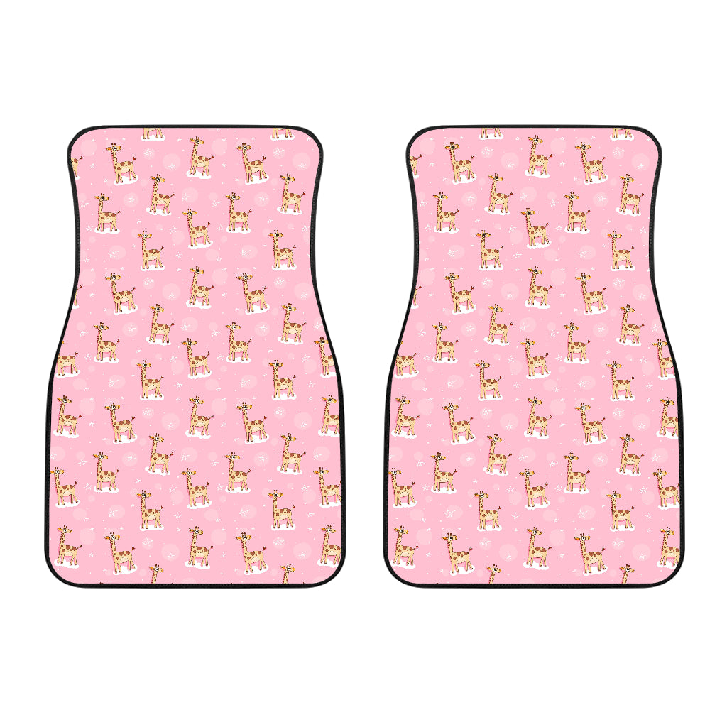 Giraffe Pattern Print Design 01 Front Car Mats