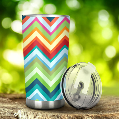 Rainbow Zigzag Chavron Pattern Tumbler