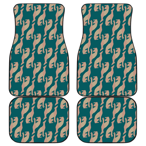 Greyhound Pattern Print Design 05 Front and Back Car Mats