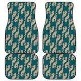 Greyhound Pattern Print Design 05 Front and Back Car Mats