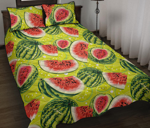 Watermelon Theme Pattern Quilt Bed Set