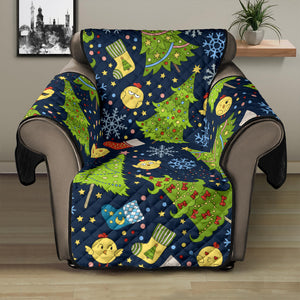 Christmas Tree Snowflake Pattern Recliner Cover Protector