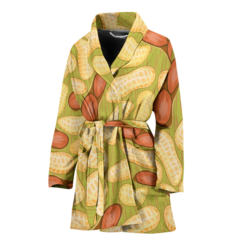 Peanut Pattern Theme Women Bathrobe