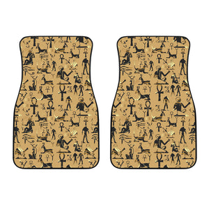 Egypt Hieroglyphics Pattern Print Design 02 Front Car Mats