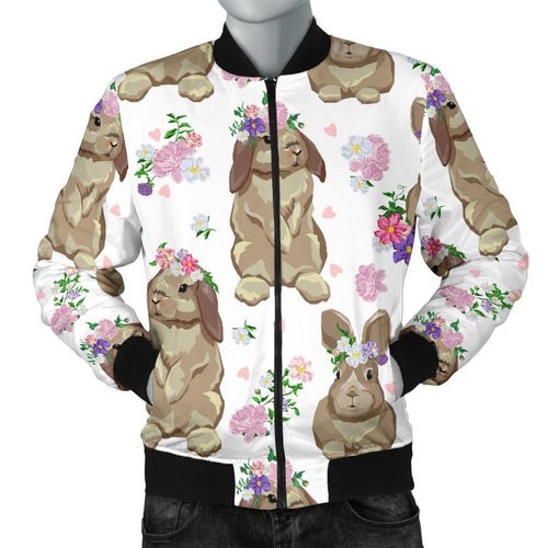 Rabbit Pattern Men Bomber Jacket