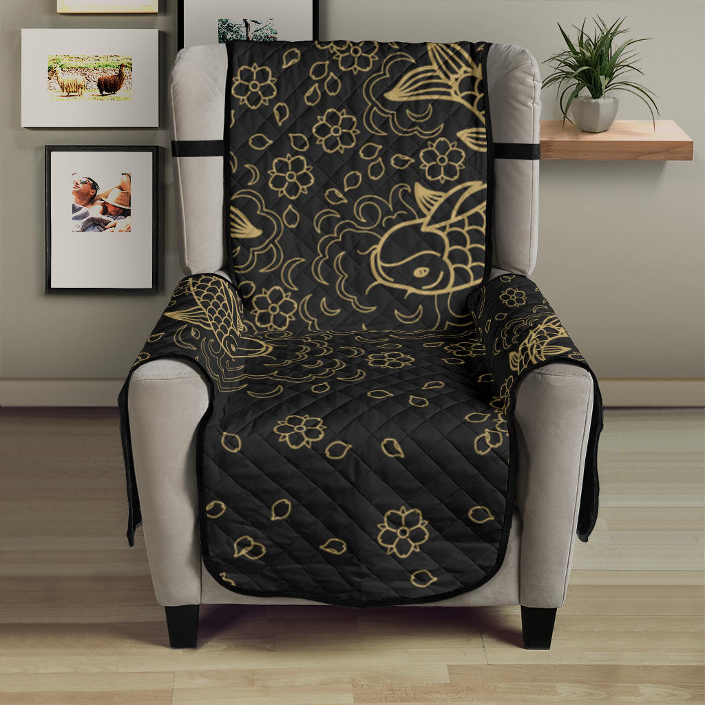 Gold Koi Fish Carp Fish Pattern Chair Cover Protector