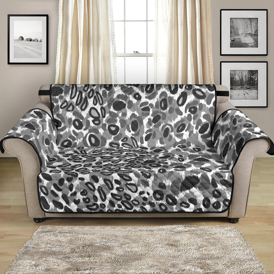 Gray Leopard Texture Pattern Loveseat Couch Cover Protector
