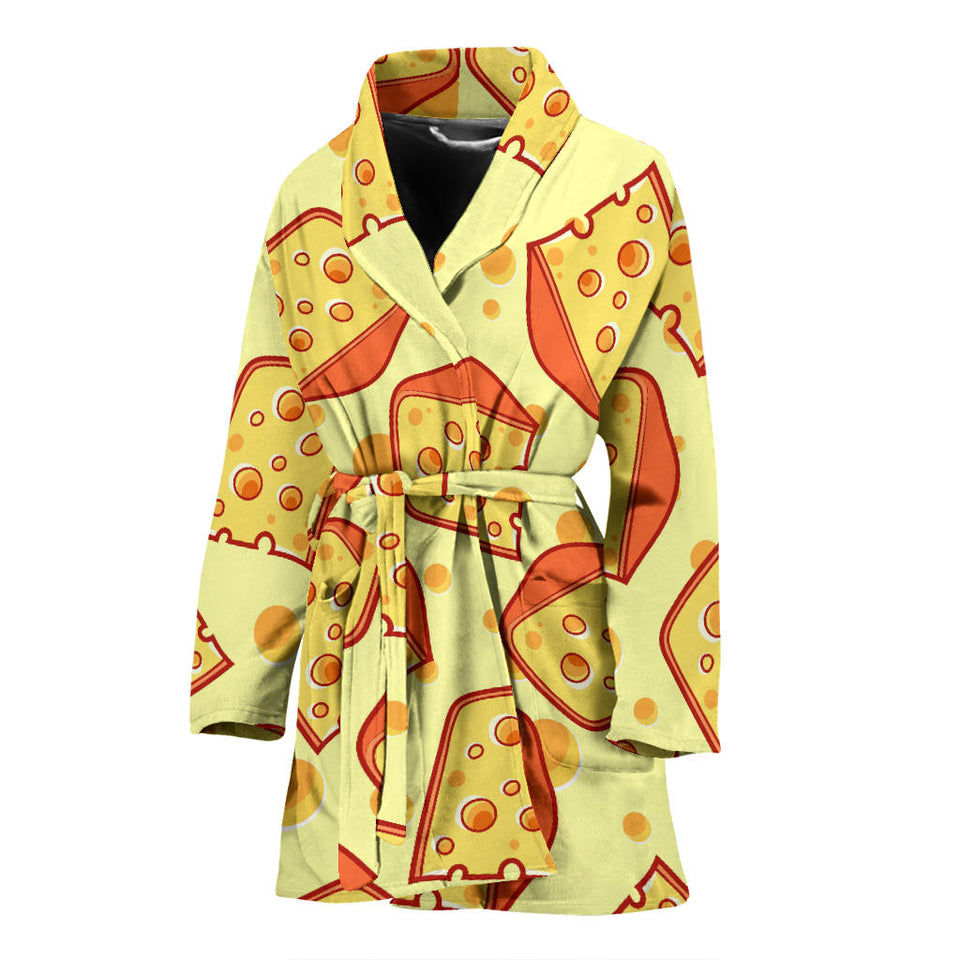 Cheese Pattern Women Bathrobe