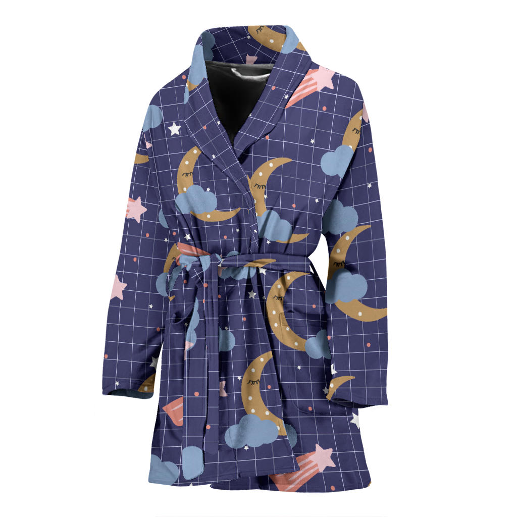 Moon Star Could Pattern Women Bathrobe