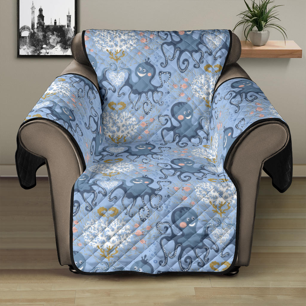 Octopus Heart Pattern Recliner Cover Protector