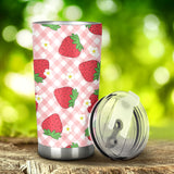 Strawberry Pattern Stripe Background Tumbler