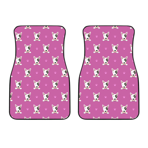 Bull Terrier Pattern Print Design 02 Front Car Mats