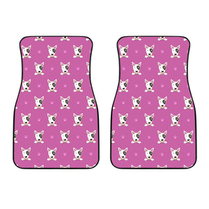 Bull Terrier Pattern Print Design 02 Front Car Mats