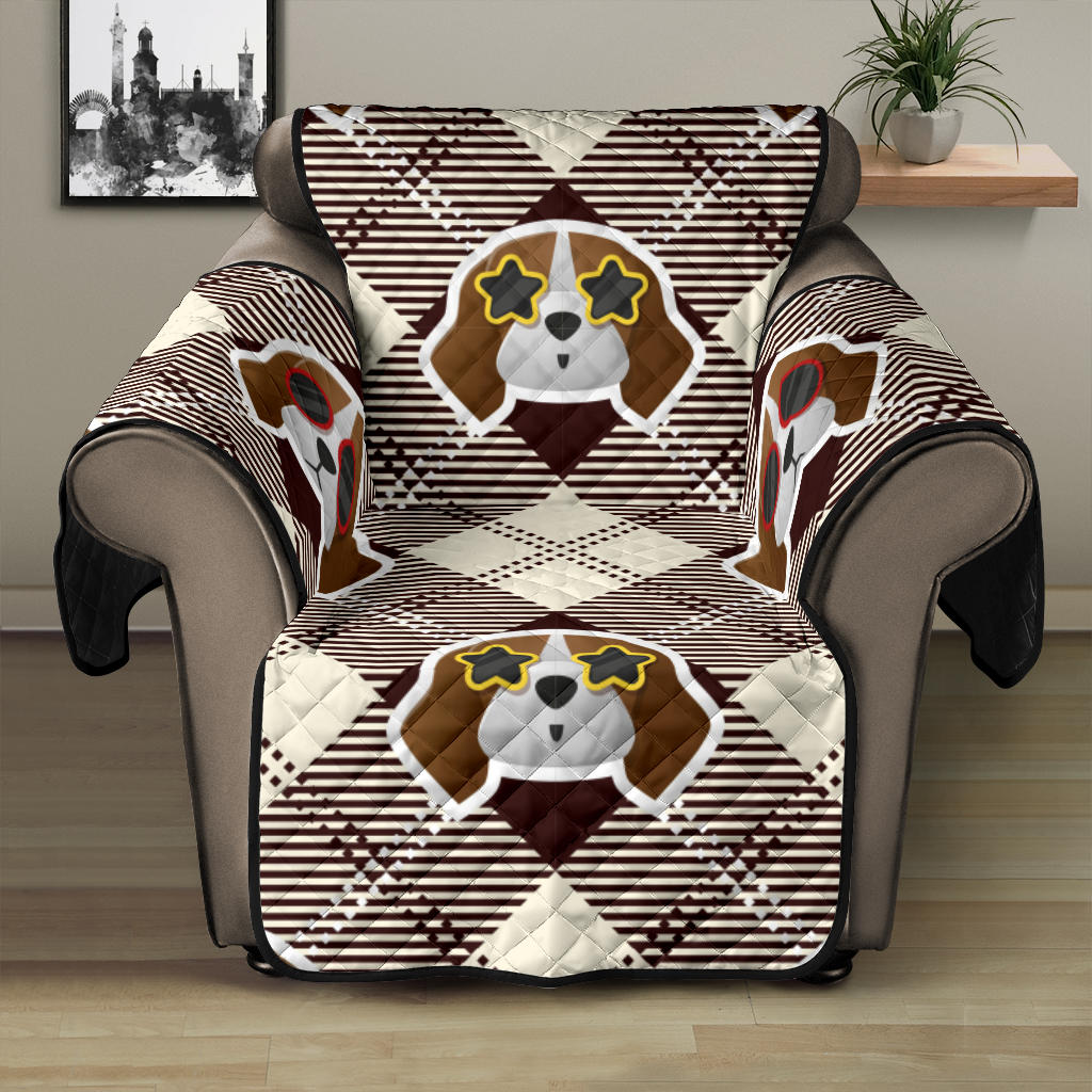 Beagle with Sunglass Pattern Recliner Cover Protector