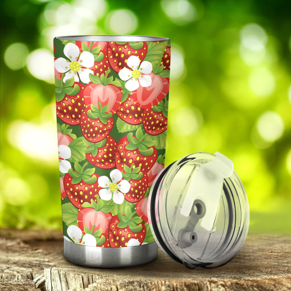 Strawberry Leaves Flower Pattern Tumbler