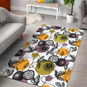 Passion Fruit Pattern Background Area Rug