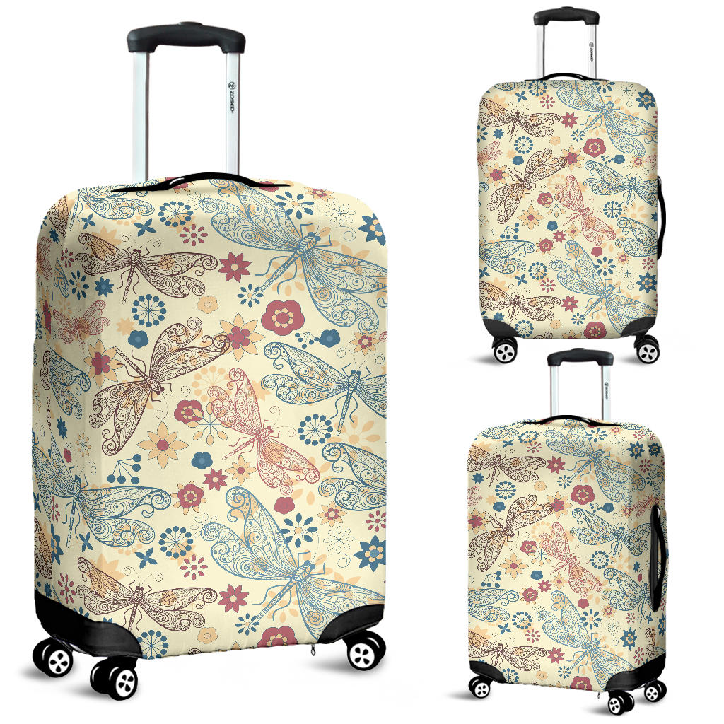 Dragonfly Flower Pattern Luggage Covers
