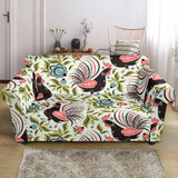 Rooster Chicken Leaves Pattern Loveseat Couch Slipcover