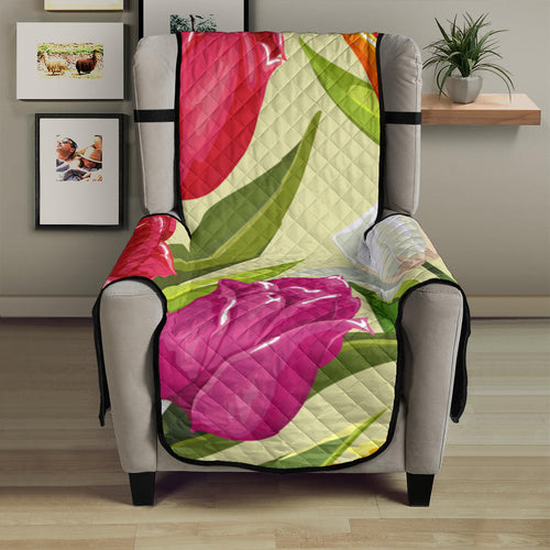 Colorful Tulip Pattern Chair Cover Protector