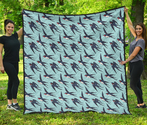 Swallow Pattern Print Design 01 Premium Quilt