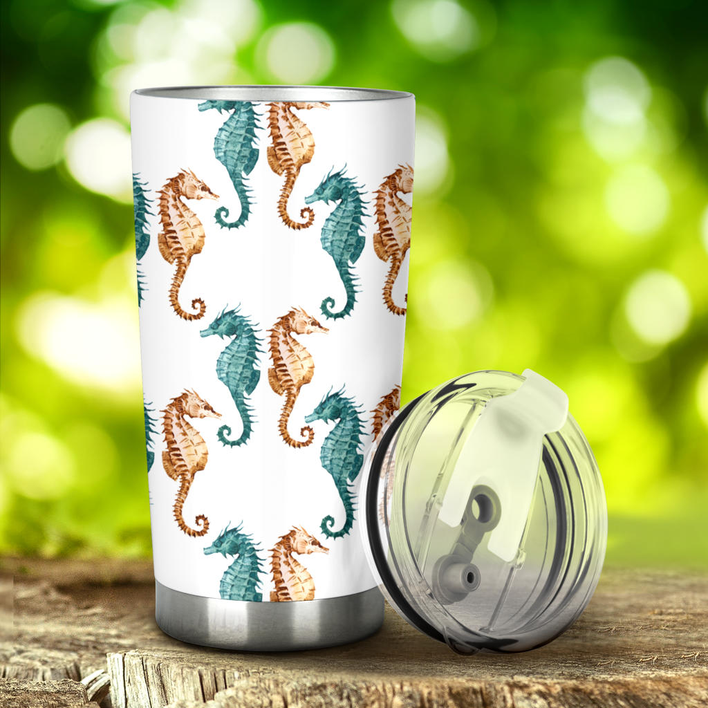 Seahorse Pattern Background Tumbler