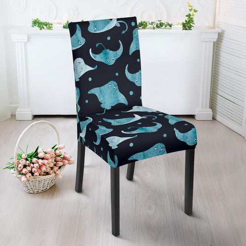 Stingray Pattern Print Design 04 Dining Chair Slipcover
