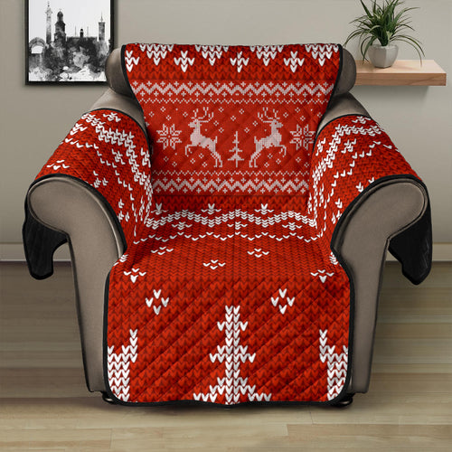 Deer Sweater Printed Red Pattern Recliner Cover Protector