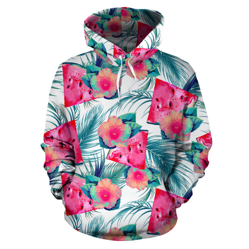 Watermelon Flower Pattern Men Women Pullover Hoodie