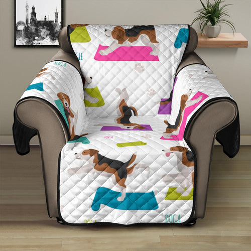 Beagle Yoga Pattern Recliner Cover Protector