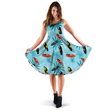 Surfboard Pattern Print Design 03 Sleeveless Midi Dress