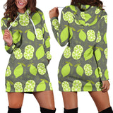 Lime Pattern Theme Women Hoodie Dress