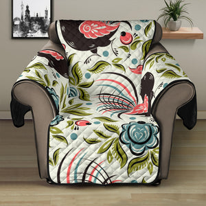 Rooster Chicken Leaves Pattern Recliner Cover Protector