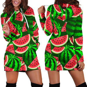 Watermelon Pattern Theme Women Hoodie Dress
